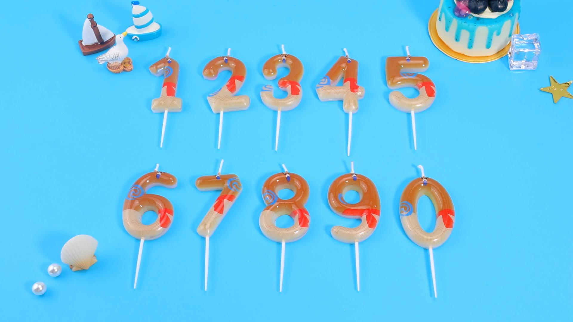 Image of Hawaii Number 90 Birthday Candles, Island Themed Cake Topper for Boys Girls Cake Decorations, Birthday Decorations Party Supplies, Number Candles for Party Decor