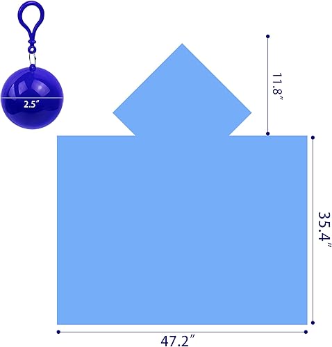 Miniatura 2 de AUEAR, Paquete de 5 impermeables desechables portátiles de emergencia, poncho de lluvia impermeable en una bola para viajes, campamento al aire