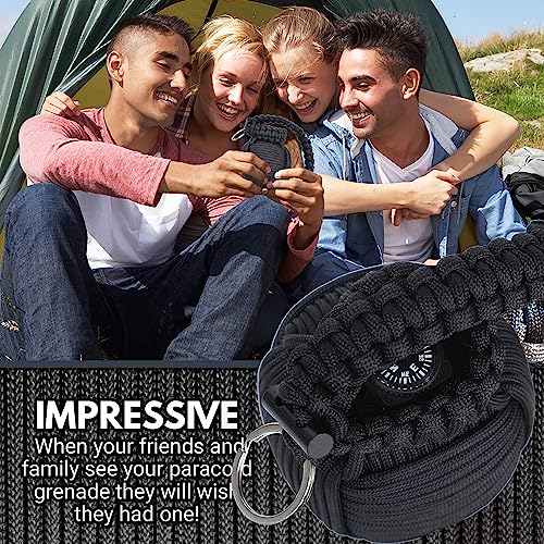 Survival Kit Paracord Grenade The #1 Best 48 Tool Emergency kit (Black) - Image 6