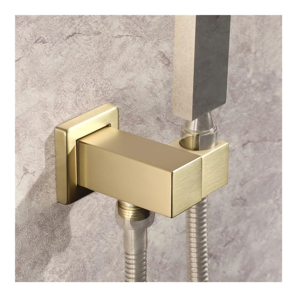 Badezimmer-Handbrause, Halterung, Wandanschluss, Wandauslass, Ellenbogen, Messing, Wandmontage, Handbrausestütze (gebürstet)