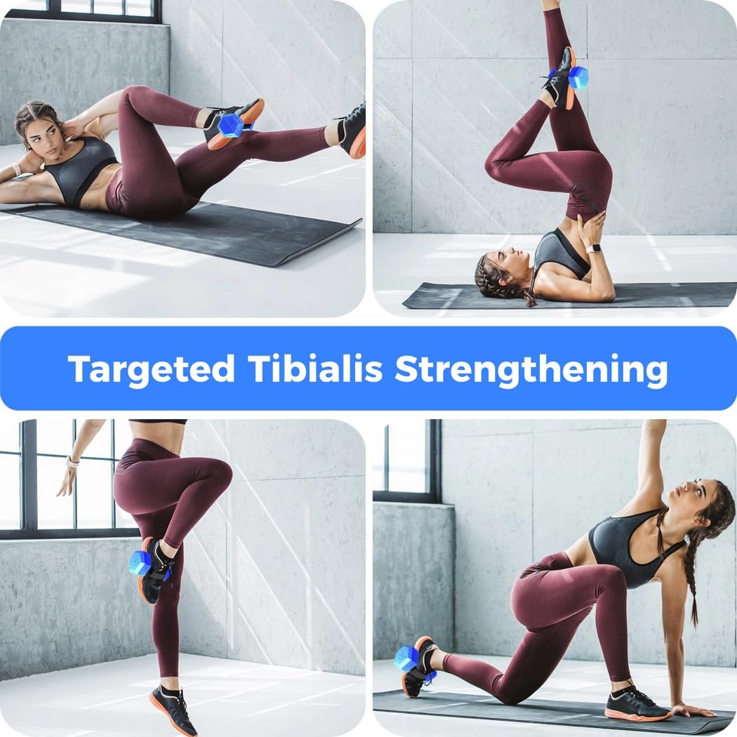 Nylon-Fuß- und Knöchelriemen für Tibialis-Training, 2er-Pack, verstellbare Hantelbandagen, Kraft-Beintrainer mit Verschluss