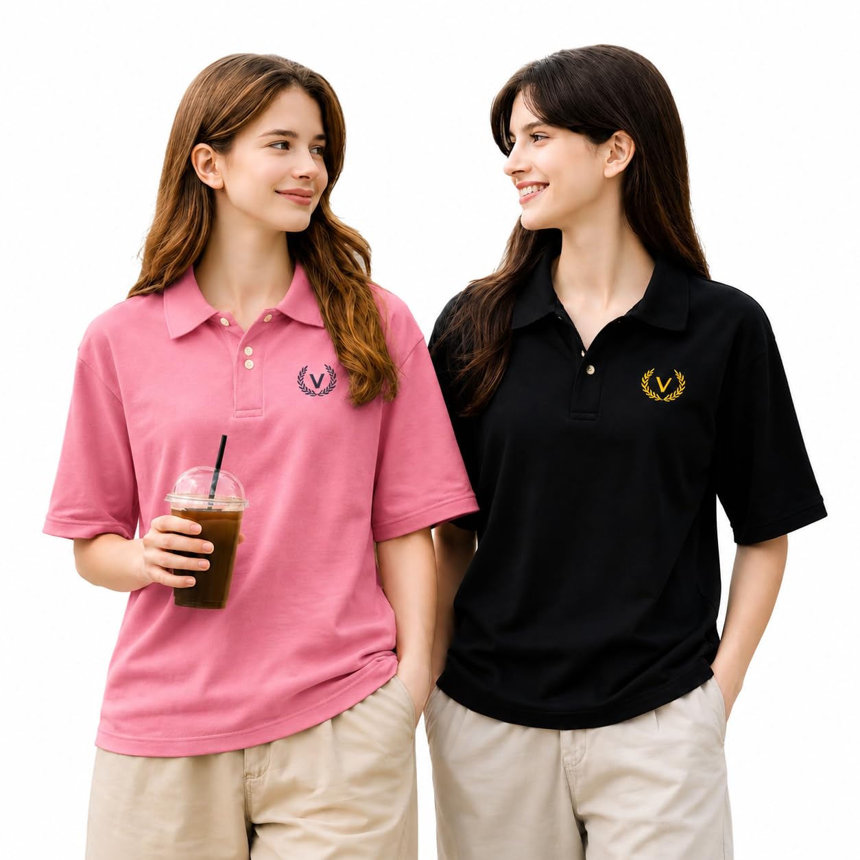 Women's Regular Fit Solid Polo T-Shirt | Cotton Blend | Collared Neck | Half Sleeve Casual Polo Tee (Pack of 2)-MN-475-picture-30
