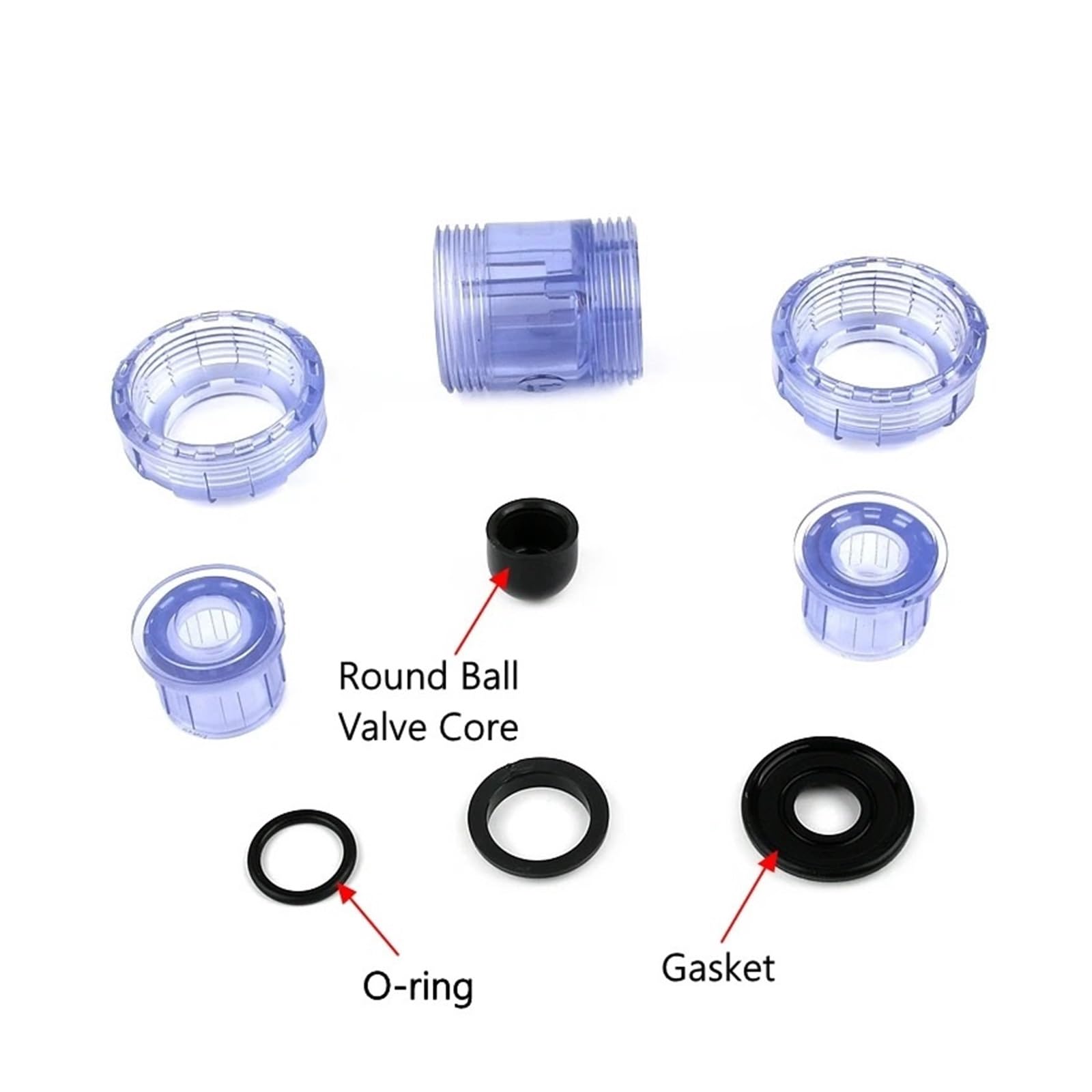 1 sztuk ID 20mm-63mm przezroczysty niebieski UPVC podwójny zawór zwrotny złączka montaż nawadniania ogrodu akwarium złącza zwrotne(Inner Dia 63mm)