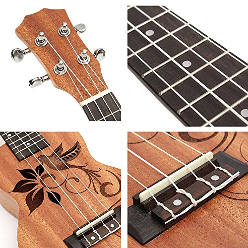 Ukulele 21 pouces Mini bois traditionnel Ukulélé Soprano Uke Hawaii enfants petite guitare avec sac Gig for enfants… - Les Beatles, Paul McCartney, John Lennon, RIngo Starr, George Harrison Ukulele 21 pouces Mini bois traditionnel Ukulélé Soprano Uke Hawaii enfants petite guitare avec sac Gig for enfants… – Image 5