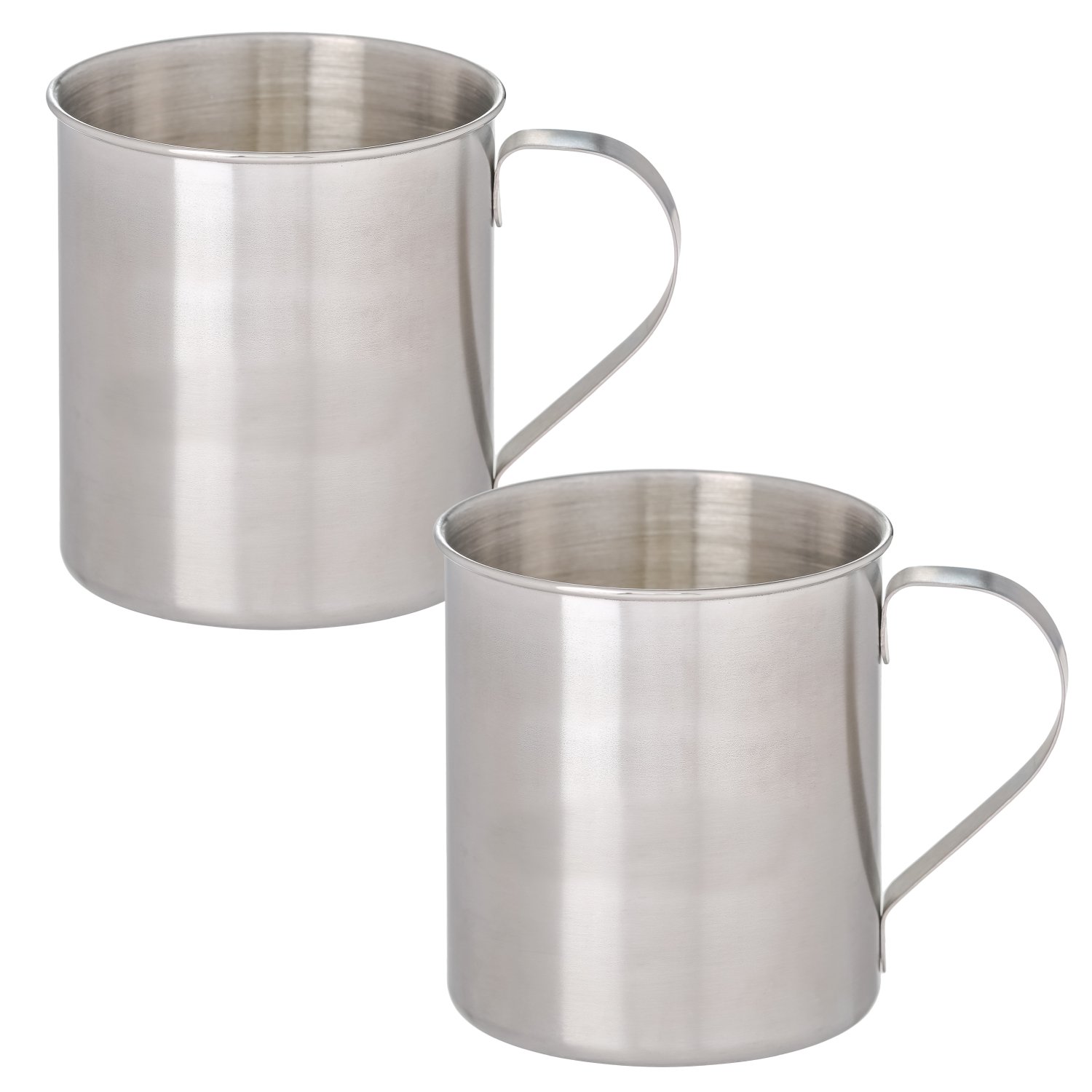 Thirsty Rhino Seles, Stainless Steel Moscow Mule Mug, Brushed Silver Finish, 12 oz (Set of 2)