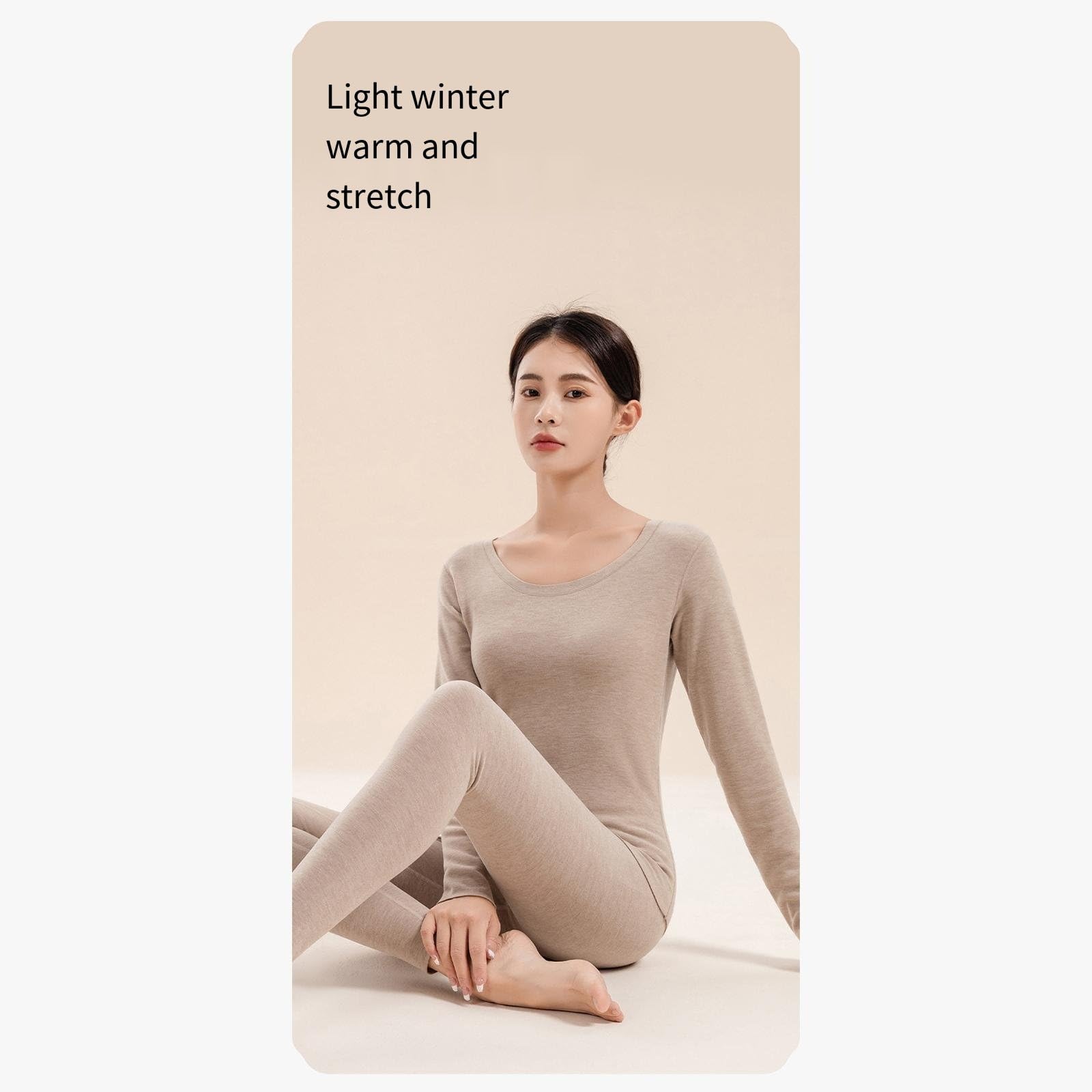 Sous-vêtements thermiques pour femmes, costume chauffant sans couture, soie et cachemire, fond épais et serré,H-L