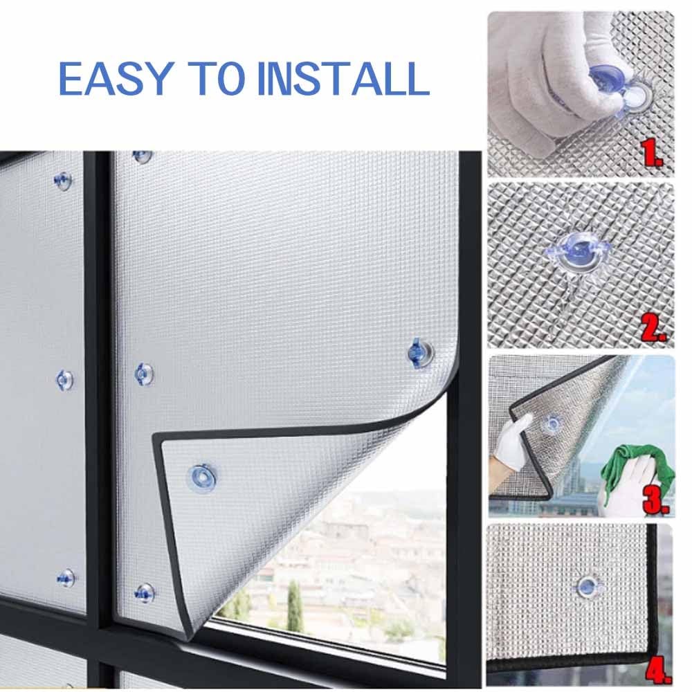 Riflettore termico per finestre, doppia pellicola in alluminio da 6 mm per controllo del calore, protezione solare e privacy, soluzione di colorazione riflettente (grigio, 1 confezione)