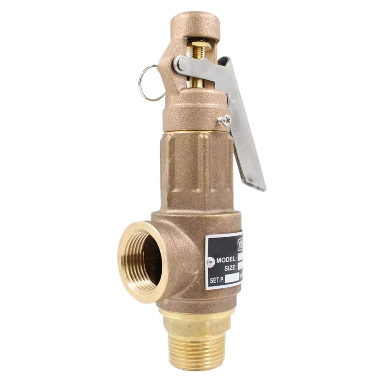 Válvula de seguridad S10 S10L DN40 DN50 de 1,2 pulgadas, rosca de cobre completa, válvula de alivio de presión con manija for vapor.(8bar,DN50,S10L)