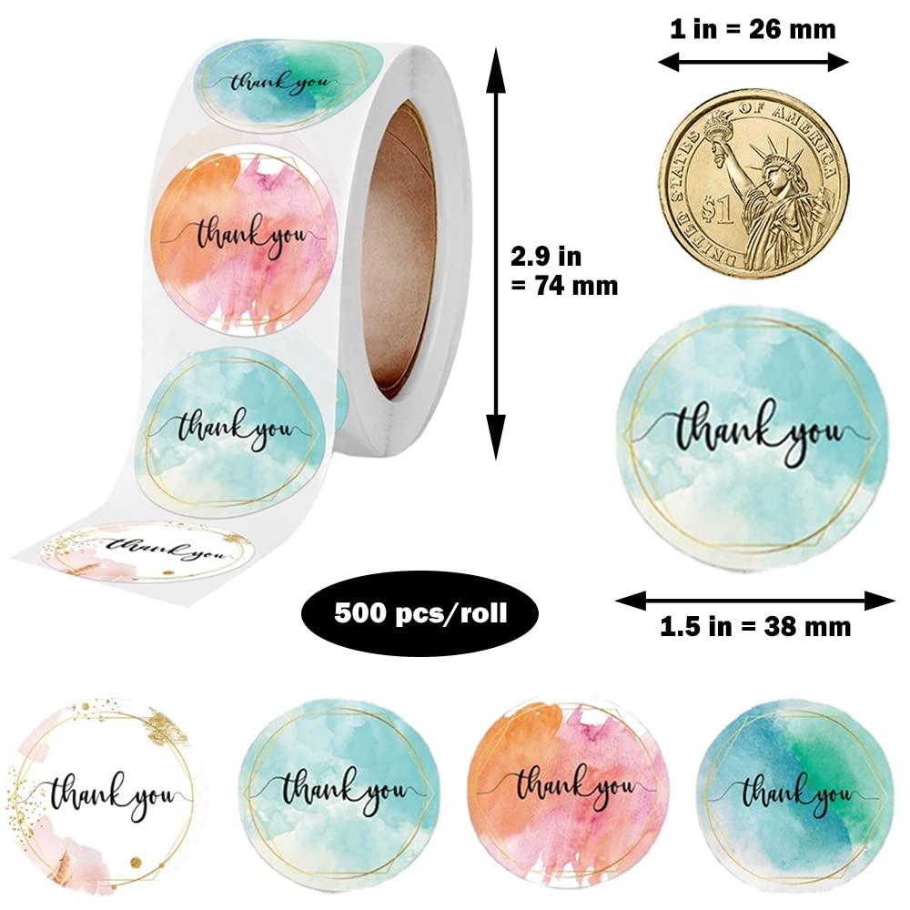 Snapklik.com : Ecozy 1.5 Inch Thank You Stickers Roll - 500 Pcs Small ...