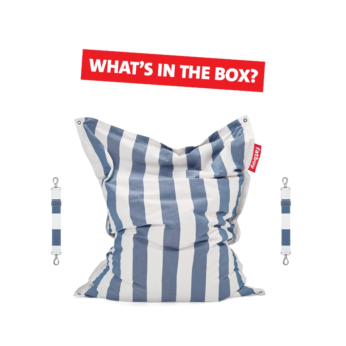 Fatboy® Original Floatzac Strisce Blu Oceano | Pouf per il pavimento e sull'acqua | Asciugatura rapida e galleggiante