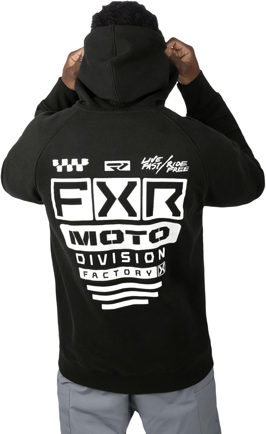 FXR Gladiator Hoodie Full Zip Hand Pockets Comfort Warm Casual Black/White - Image 5