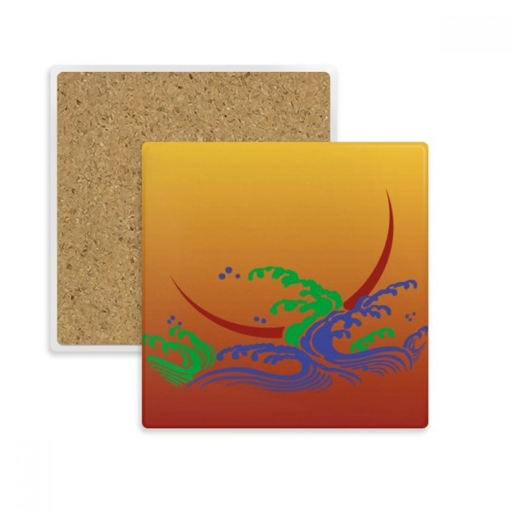 Coupe du coaster japonais avec fleur d'or en pierre absorbante, idée cadeau idéale