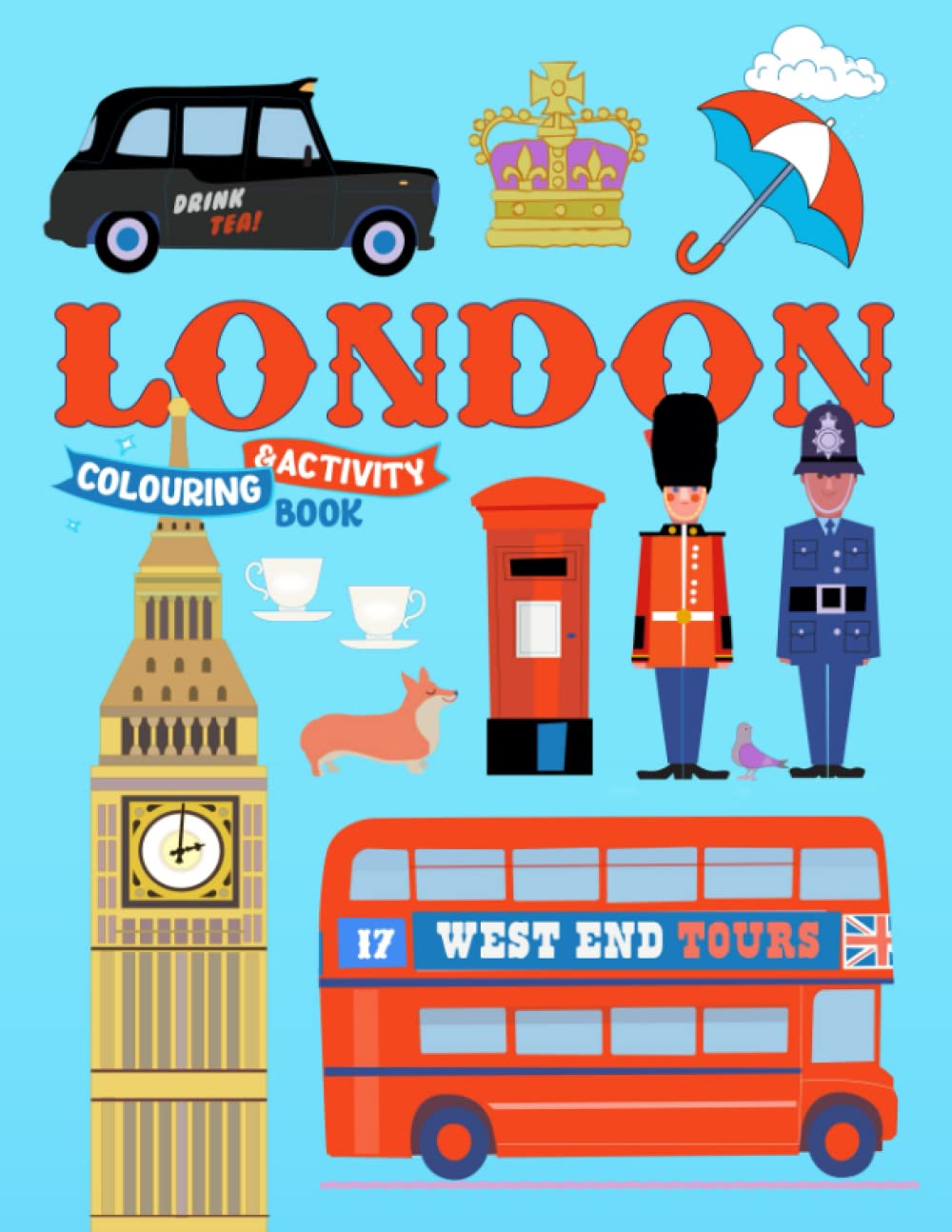 London Colouring and Activity Book: Happythought (Happythought learning workbooks)