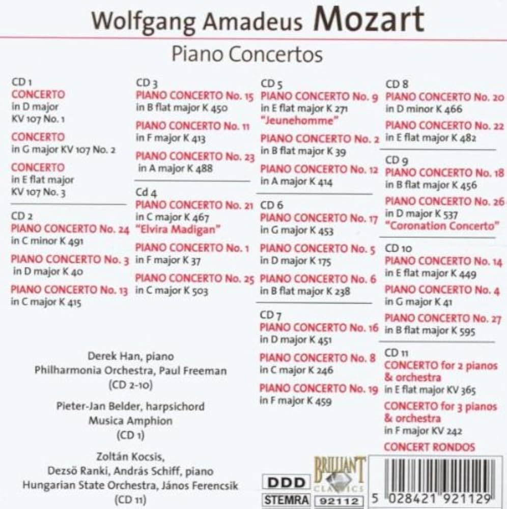 Amazon.co.jp: モーツァルト:ピアノ協奏曲全集(11枚組)/Mozart