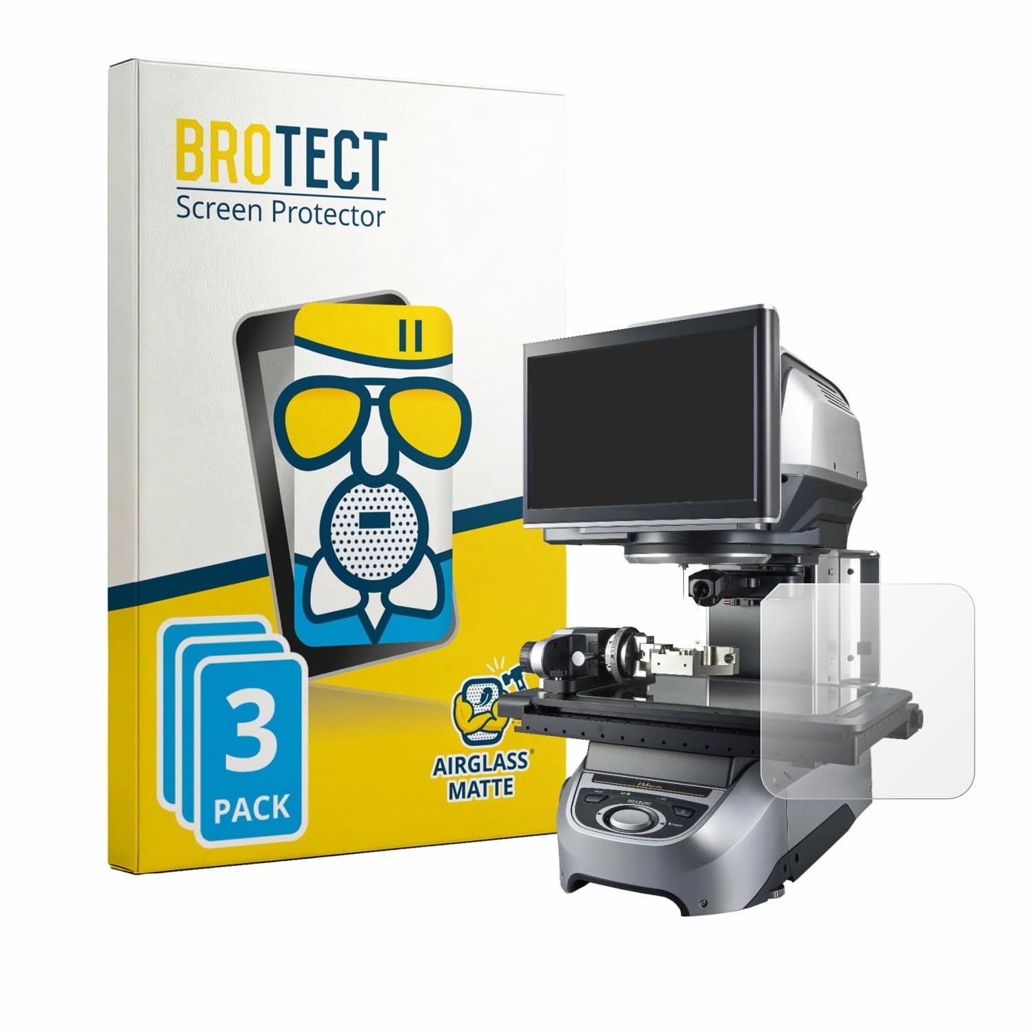 BROTECT Protector Pantalla Mate Cristal para Keyence IM-8020 Tapa de cristal (3 Unidades) Protección Anti-Reflejos