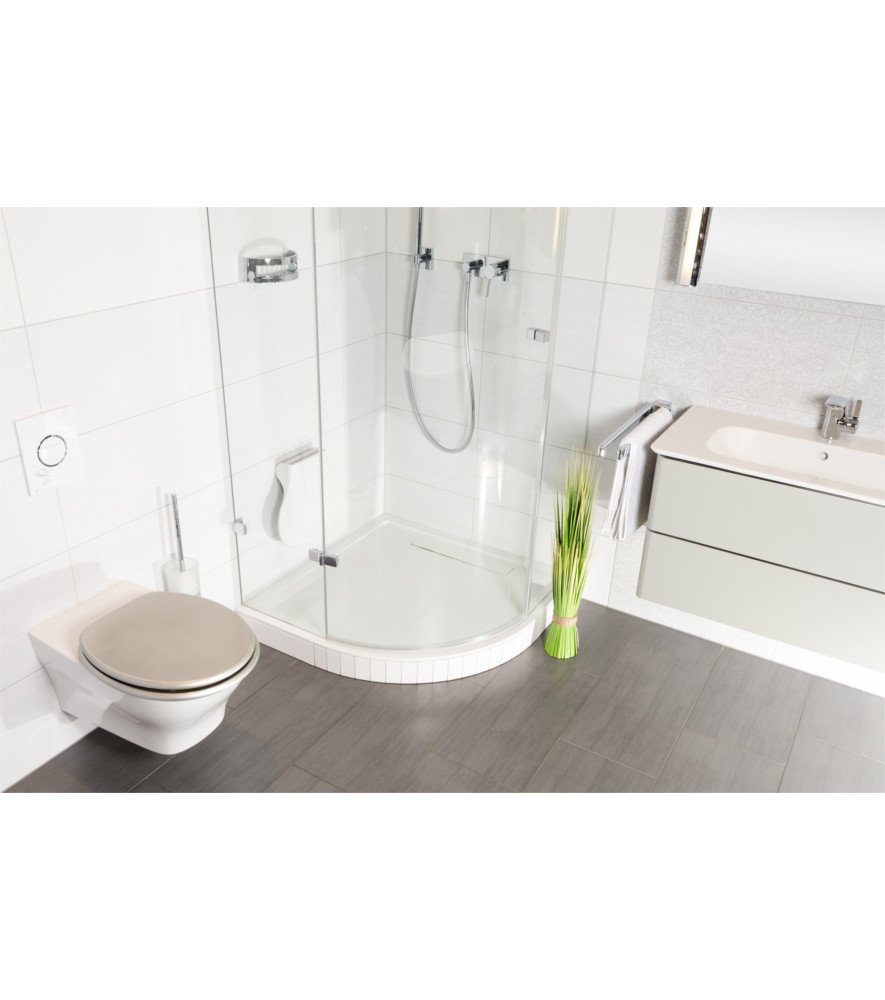 Sanilo WC Sitz mit Absenkautomatik, hochwertiger Toilettendeckel, einfache Montage, stabile Scharniere, Glitzer Silber
