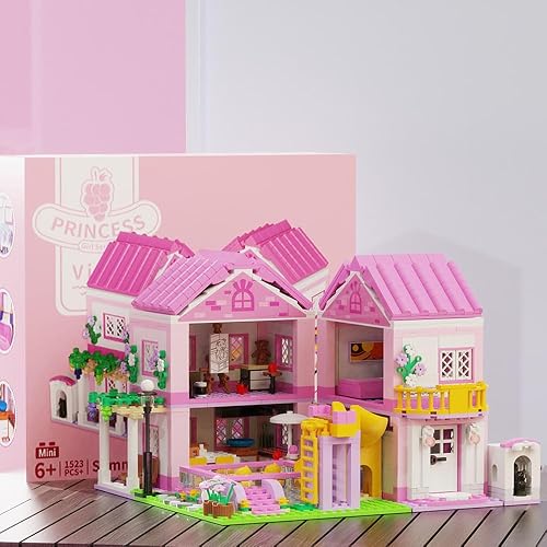 Miniatura 8 de HEGOAI Friends House Building Sets, Villa House Building Blocks Toyat Home Alone Building Toys for Girls, 1523 Pieces Mini Bricks (Not Compatible