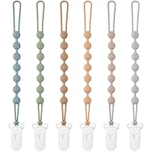 Baby Pacifier Clip, 6 Pack Silicone Pacifier Holder with One Piece Design for Baby Boy and Girl, BPA Free Soft Flexible Paci Binky Clips