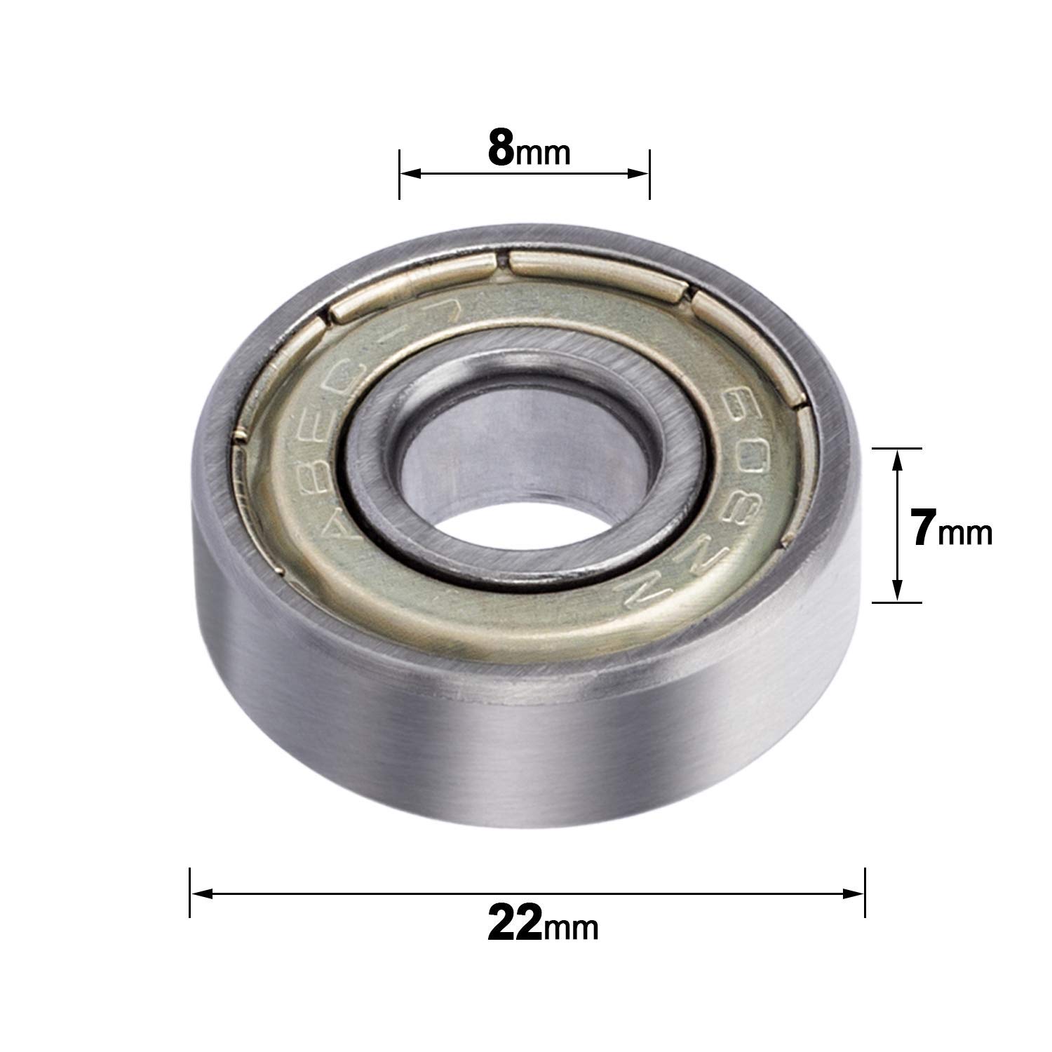 Voarge 608 ZZ Friction-Free Ball Bearings, 20 x Ball Bearings 608
