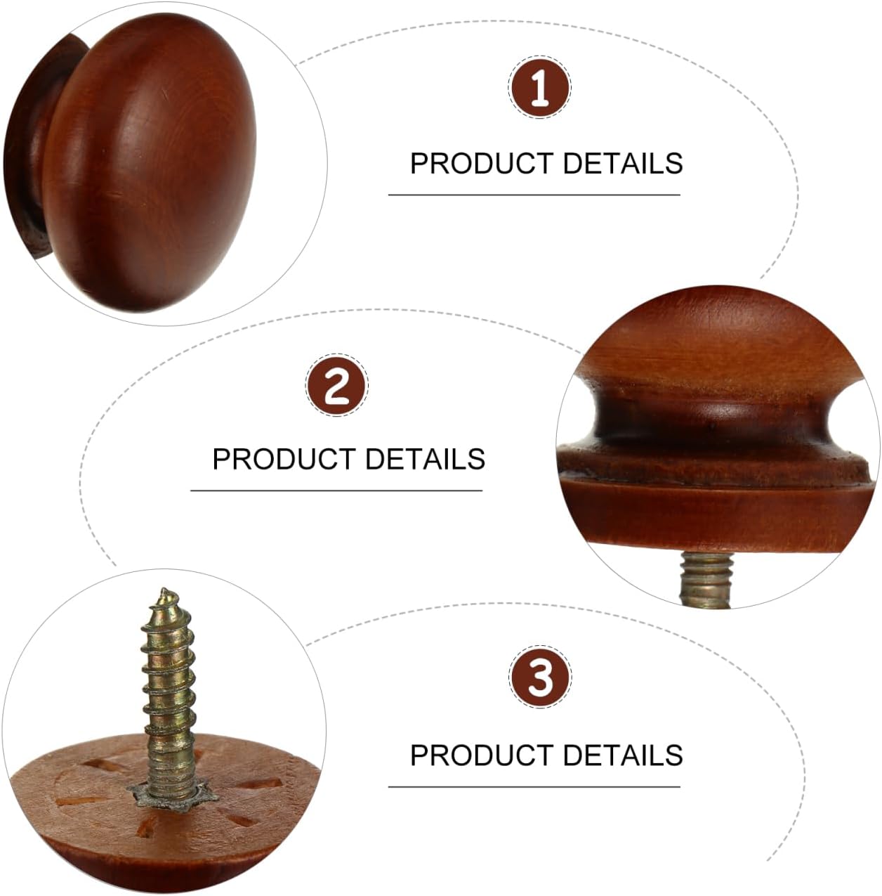 Angoily 8Pcs Solid Wood Cabinet Knobs 1.53 Inch Round Door Handles for Wardrobe Drawer Furniture Pulls Durable and Easy to Install