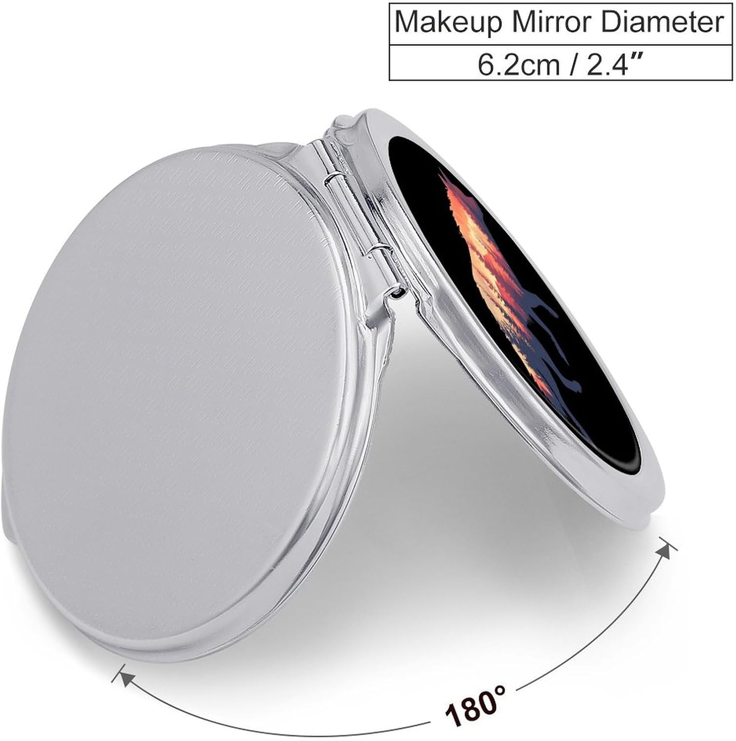 Wolf Nature Forests Compact Makeup Mirror Mini Foldable Cosmetic Mirror Portable Travel Mirror for Purse Pocket