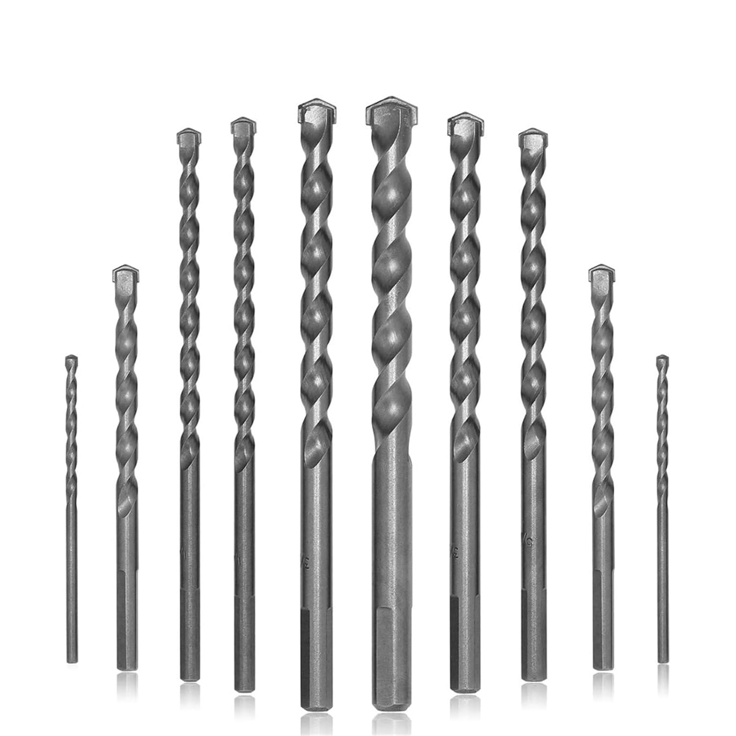 BAWHO Concrete Masonry Drill Bits Set 3/4/5/6/8/10/12/14/16mm Ceramic Tile Brick Cement Rock Carbide Tipped Drill Bit (Color : 10mm(10PCS))