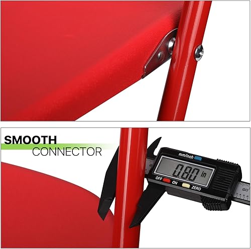 Miniatura 7 de Magshion Juego de 10 sillas plegables de plástico, sillas comerciales portátiles apilables con respaldo de ventilador para fiestas de boda al aire