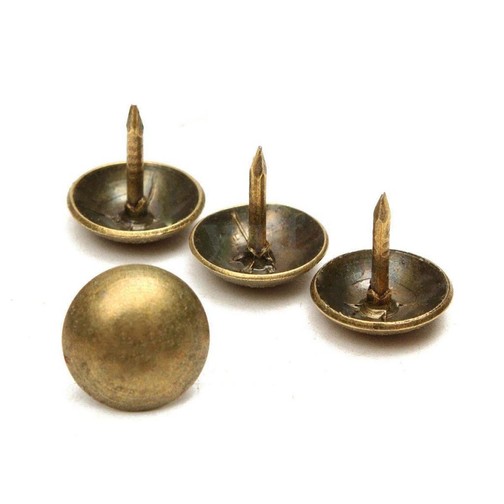 Pack of 100 Antique Upholstery Tacks Nails Furniture Decor Bronze Stud Pins - Bronze, 11x11mm — Amazon image 5