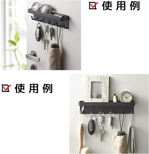 Miniatura 6 de Soporte para llaves para montaje en pared y adhesivo, 6 ganchos para llaves con estante, organizador de correo de metal con ganchos para llaves,