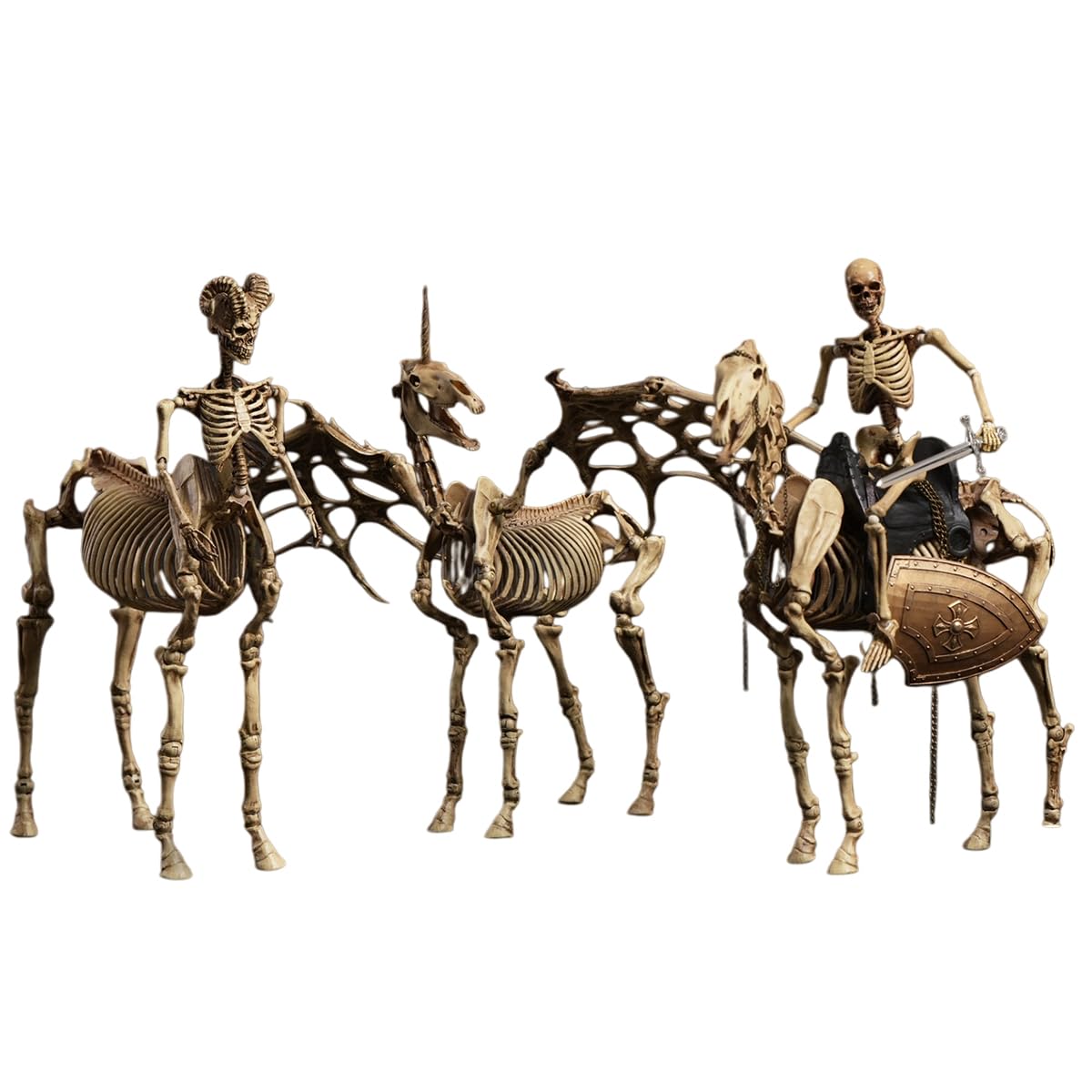 HIPLAY 101TOYS PALM ELF SERIES ES031 Szkieletowa Seria Konia Ruchomego Trzyosobowy Zestaw Figurka Akcji Skala 1/12