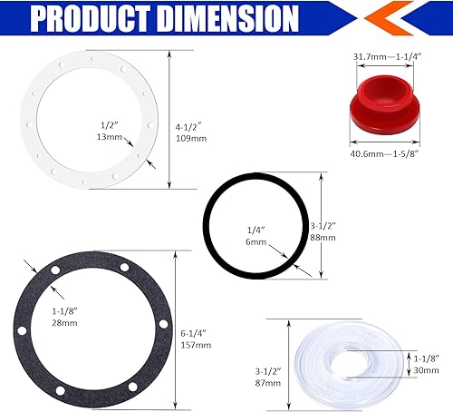 Miniatura 7 de 3595995 - Juego de tapa de buje para ventana 3434009, juego de 4 tapacubos 359-5995 para ventana de aceite con tapones, juntas y tornillos, repuesto