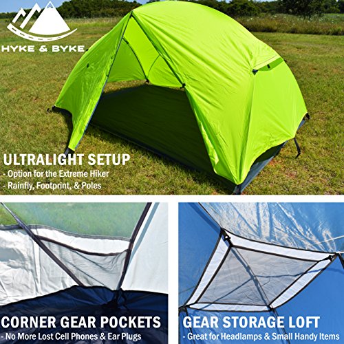 2 Person Backpacking Tent with Footprint Lightweight Zion Two Man 3 Season Ultralight