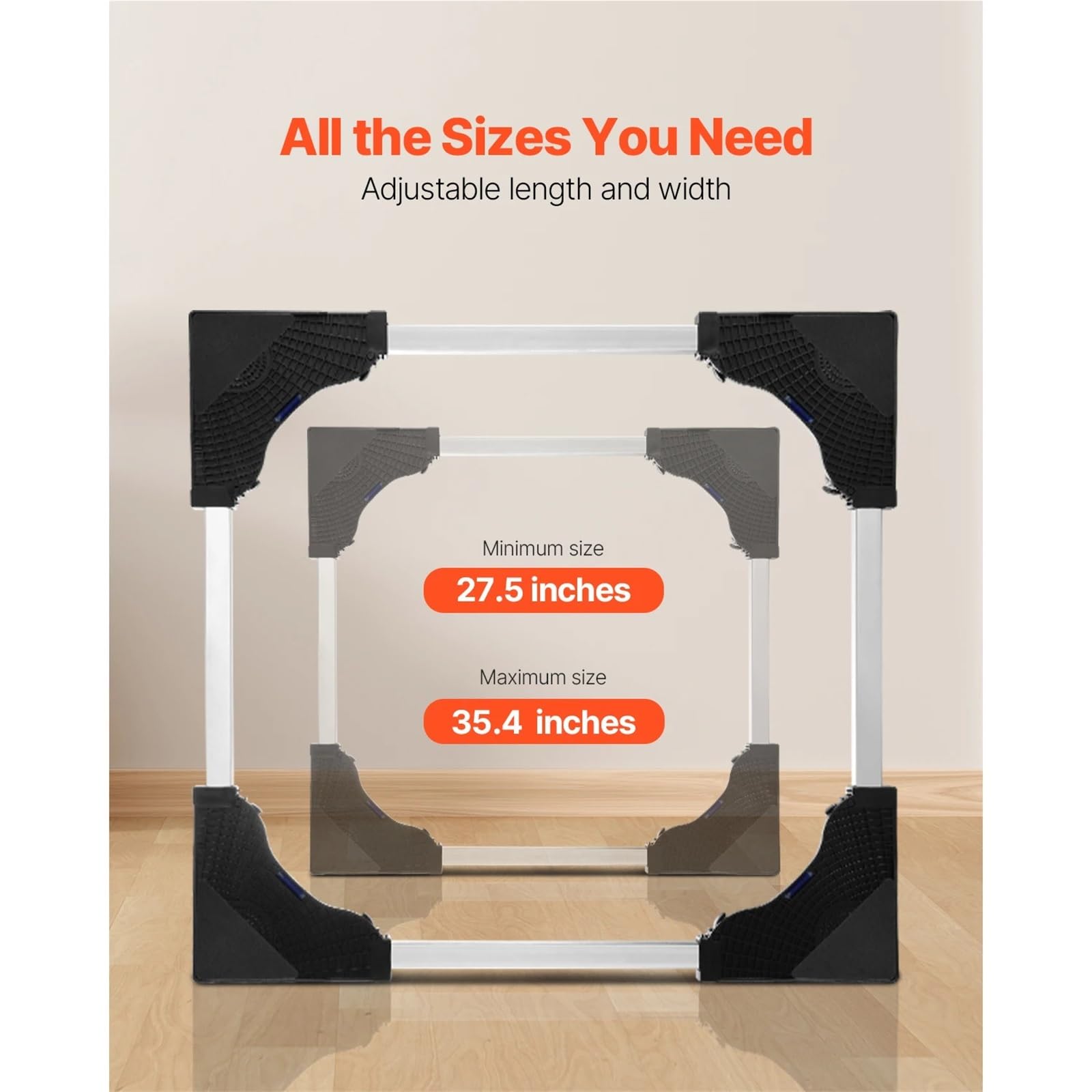 Base Con Ruote Per Elettrodomestici Carrello for trasloco mobili Base regolabile da 1100 libbre | 8 ruote gemellate bloccabili da 27,5-35,4 pollici for lavatrice e frigorifero
