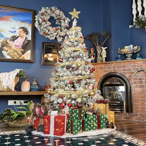 Hykolity GB1002 6 Ft Prelit Snow Flocked Christmas Tree thumb #1
