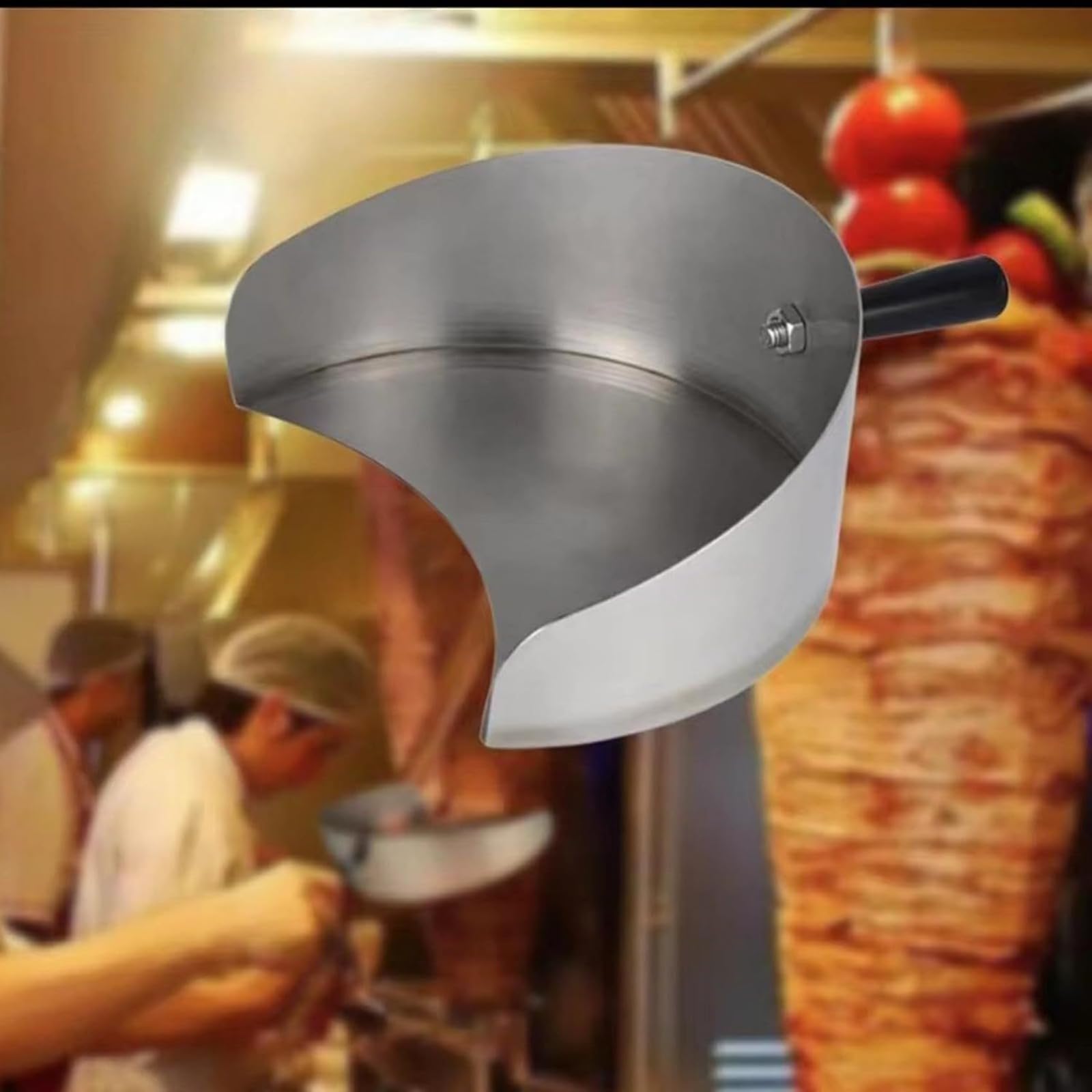 Döner - Paletta da 22,5 x 17,5 x 8 cm, in acciaio inox, per barbecue e kebab