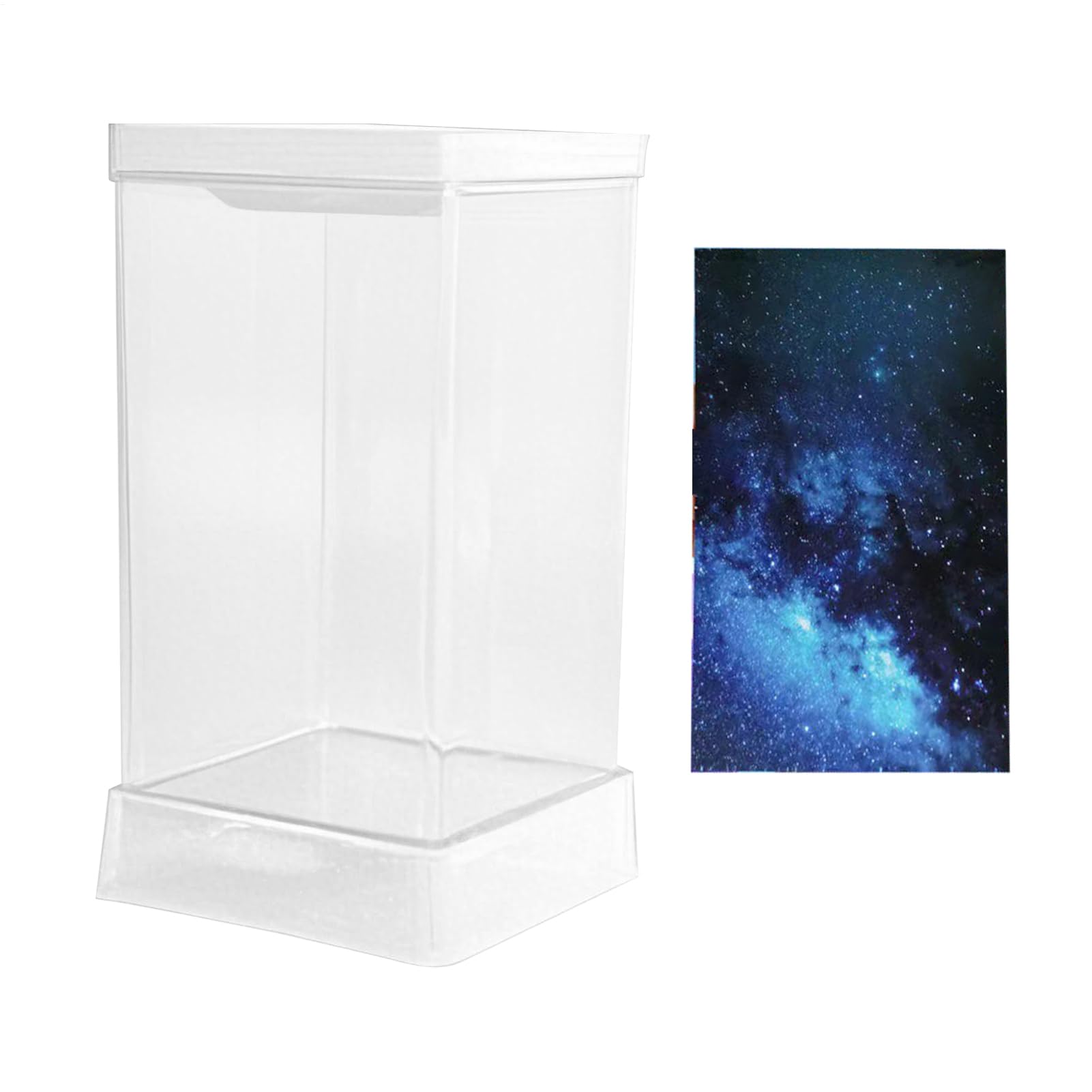 Small Fish Tank, Betta Aquarium with Light and Filter, 4.14x4.14x8.08 Inches Compact Desktop Decor, USB-Powered Tank for Apartment, Living Room, Clear