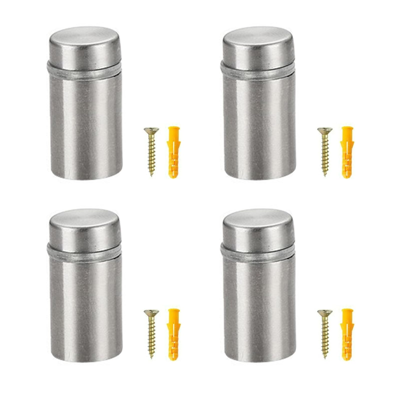 Msioytog 12 By 22Mm 4Pieces Multipurpose Sturdy Stainless Steel Glass Holders For Easy Installion Wall Mounting Designs Glass Mounting Solution