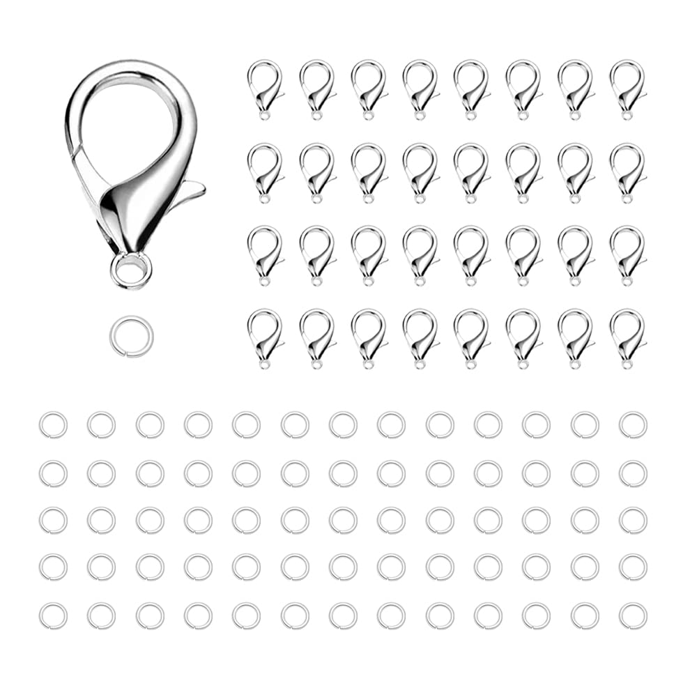 Tweal Kreeft sluitingen, 100 stuks legering kreeft klauw sluitingen voor doe -het-zelf ambachtelijke sieraden maken ketting armband bevindingen (goud, 12 mm