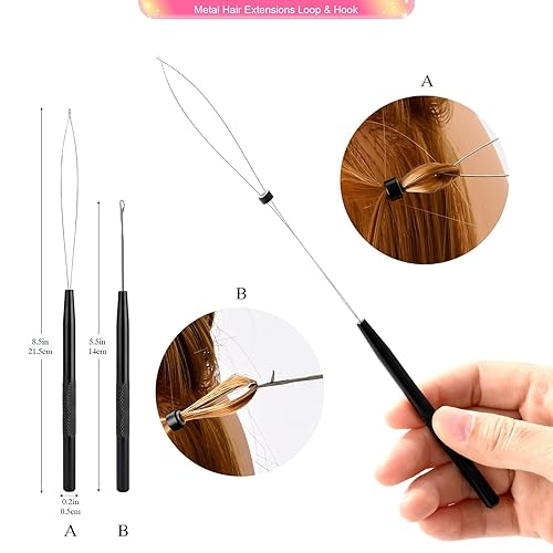 Miniatura 4 de FOSHIO Kit de herramientas de extensión de cabello, alicates de extensión de cabello para cuentas, alicates removedores de extensiones de cabello,