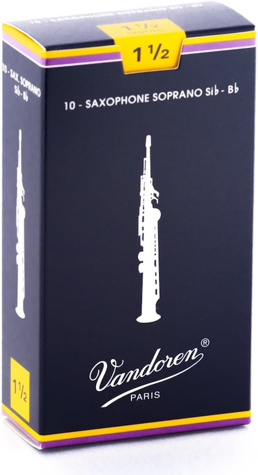 Vandoren Traditional Soprano Saxophone Reeds Box of 10 Strength 1.5
