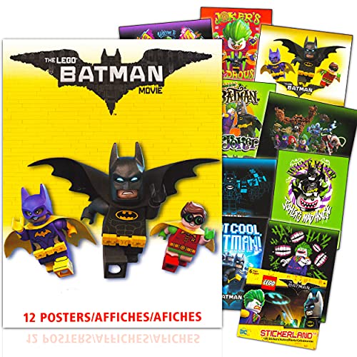 Lego Batman Poster for Walls Bundle ~ Batman Decorations Set Includes 12 Lego Batman Wall Art Posters Featuring Batman, Robin, Joker, and More with Stickers (Lego Batman Room Decor)