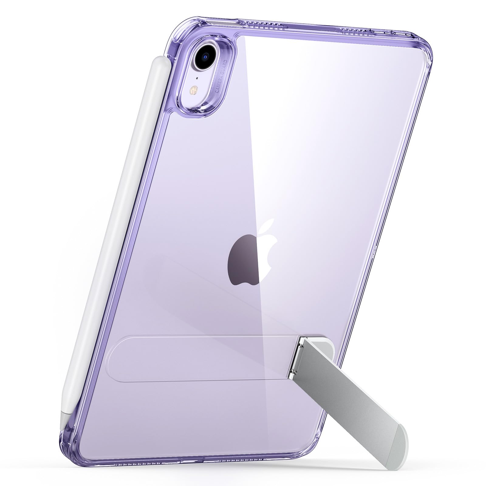ESR for iPad mini 7 A17 Pro Case, iPad mini 7th/6th Generation Case with Stand(2024/2021), 3 Stand Modes, Slim and Light, Drop Safe, Supports Pencil Pro & Pencil (USB-C), Purple Clear