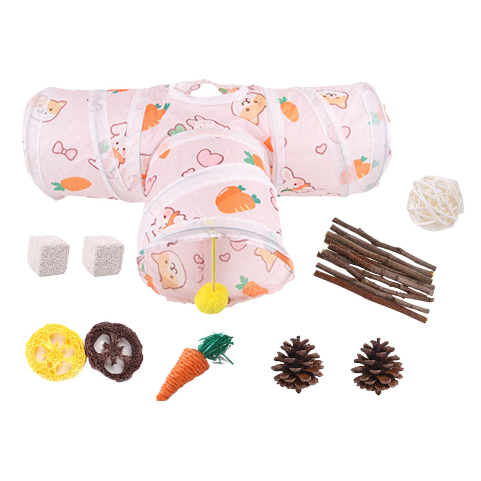 Enrichissement de jouets pour hamster en bois naturel avec nid de repos