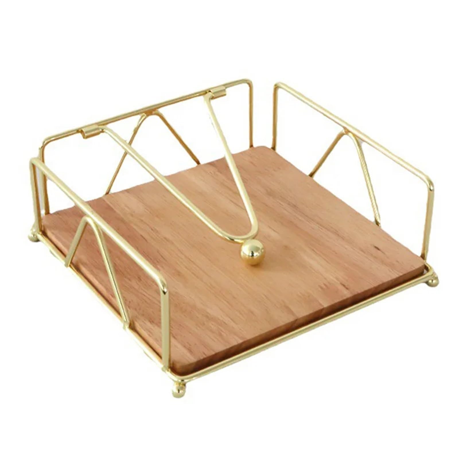 Porte Serviette Papier Porte-serviettes plat en métal, porte-serviettes de cuisine avec bras de Tension lesté, distributeur de papier de soie rustique for Table de comptoir Pour Bar Restaurant(Gold)