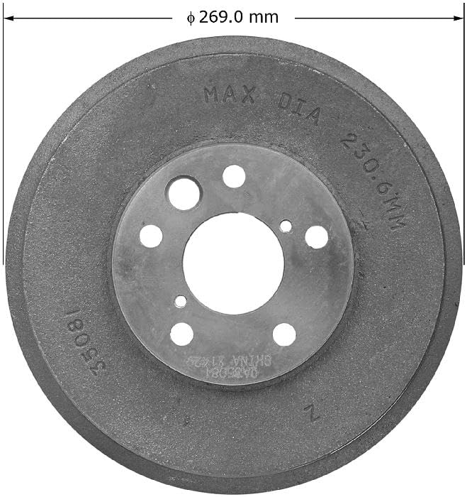 Image of Bendix Premium PDR0726 Rear Brake Drum for Subaru Legacy 2001-2000