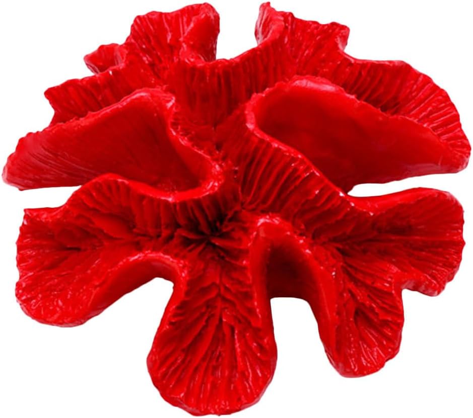 Balacoo Aquarium Coral Decorations: Fish Tank Artificial Coral Reef Ornaments - Resin Aquarium Plants Decoration for Landscape (Red)