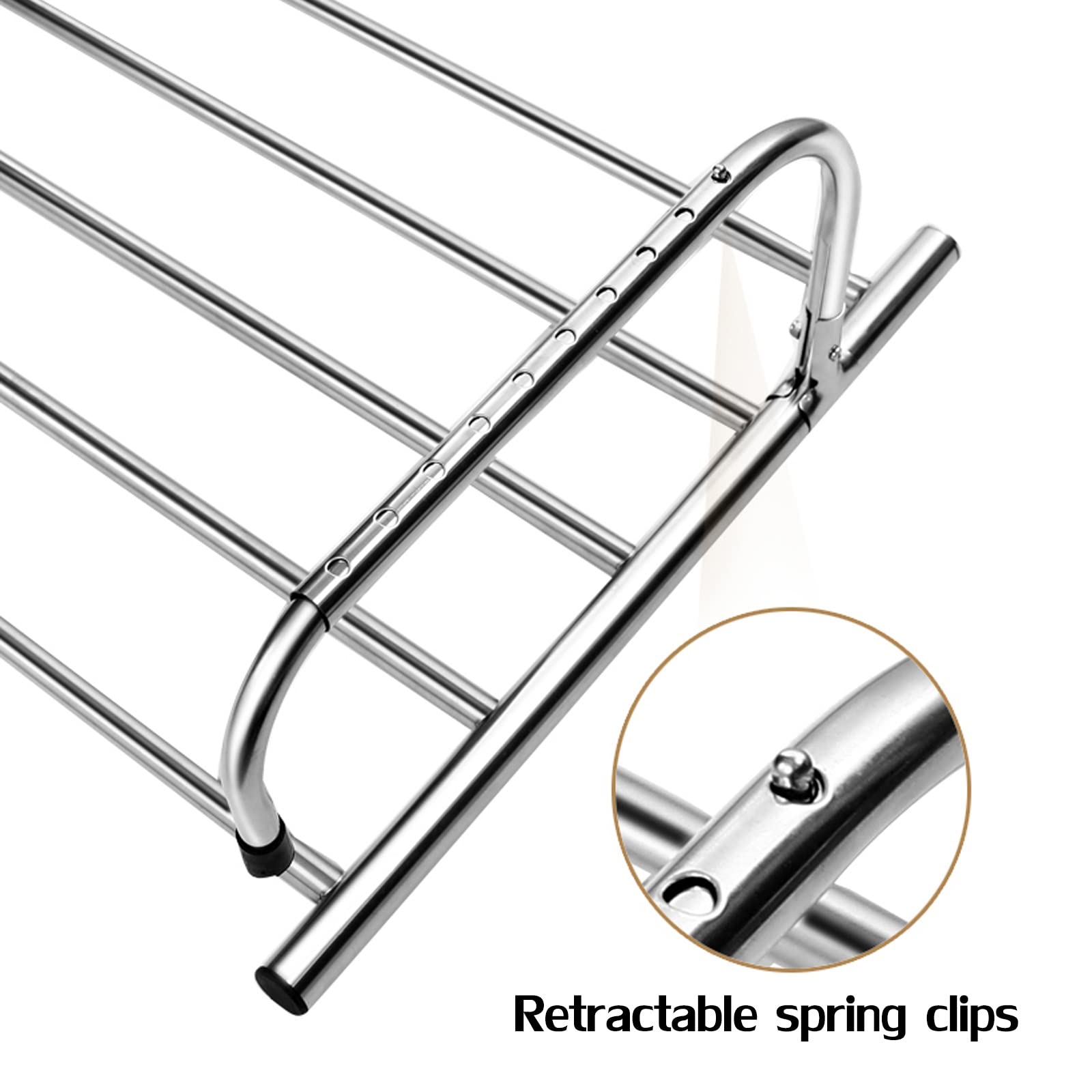 Wäscheständer, Wäschetrockner, Balkon-Schuhständer, ausziehbarer Balkon-Heizkörper-Wäscheständer, Edelstahl, faltbarer Wäscheständer, zum Aufhängen von Kleidung, Handtüchern, Unterwäsche, Schuhen, Soc