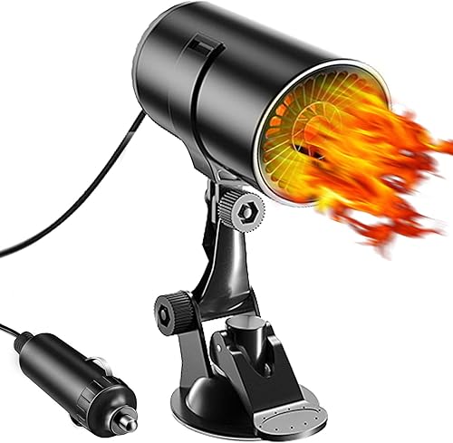 Calentador de coche portátil de 12 V de calentamiento rápido desempañador que se conecta al encendedor de cigarrillos 2 en 1 ventilador de