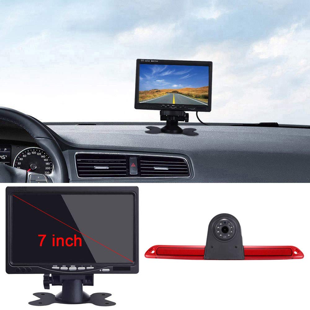 Pantalla TFT LCD de 7 Pulgadas Monitor de Coche + Super HD Gran Angular Visión Nocturna Cámara de Marcha Atrás para Mercedes Sprinter W609 Viano Vito Transit Ducato VW Crafter Master