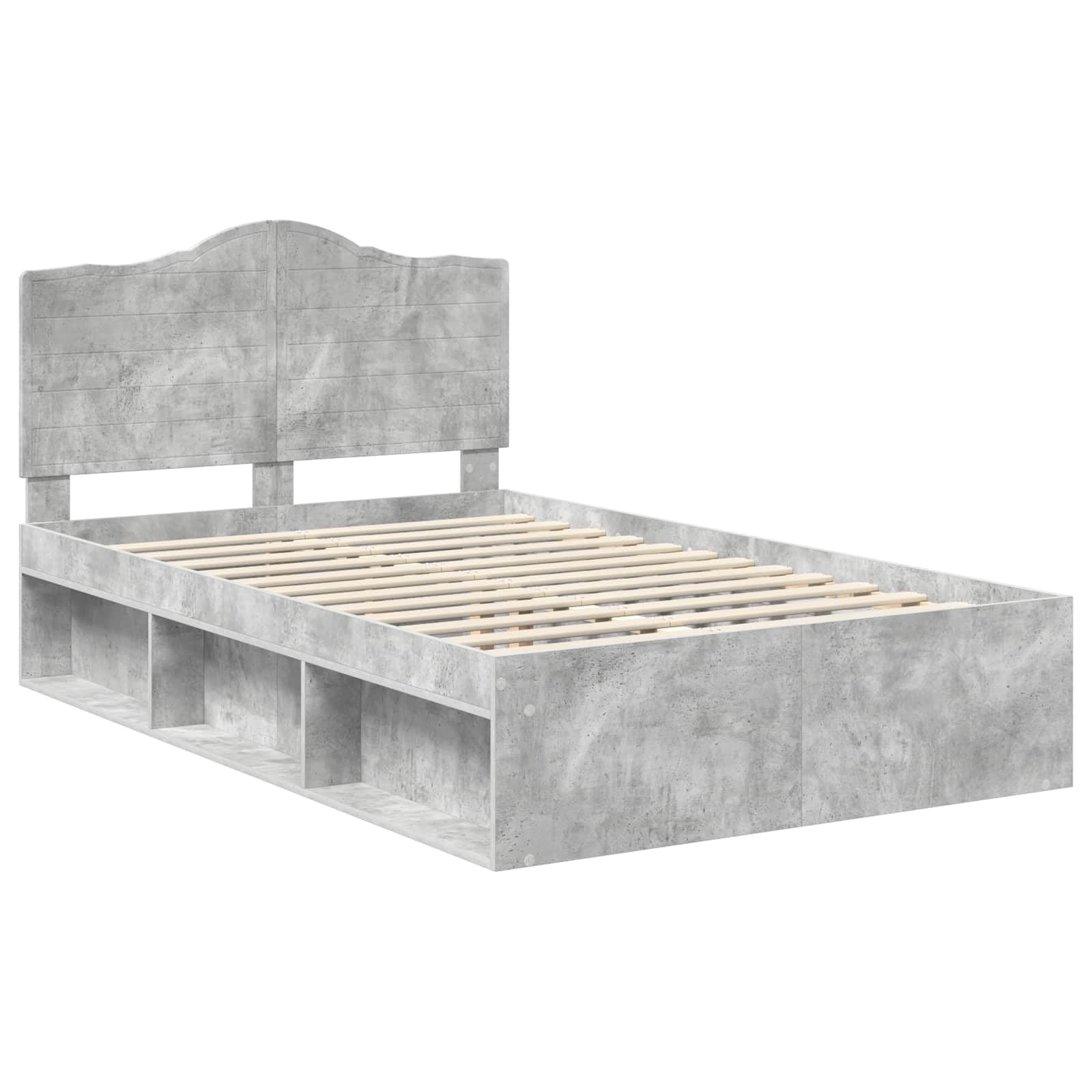 vidaXL Estructura de Cama Concreto 120 x 190 cm Madera de Pino Macizo